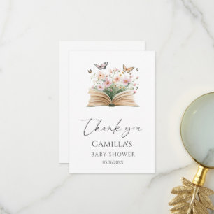Carte De Remerciements Un nouveau Baby shower de livre d'histoires