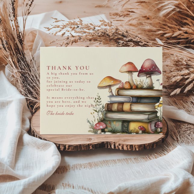 Carte De Remerciements Un nouveau chapitre Books Woodland Musroom Books (Créateur téléchargé)