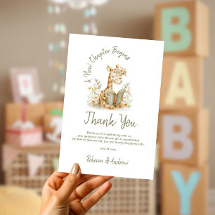 Carte De Remerciements Un nouveau chapitre commence Giraffe Storybook Bab