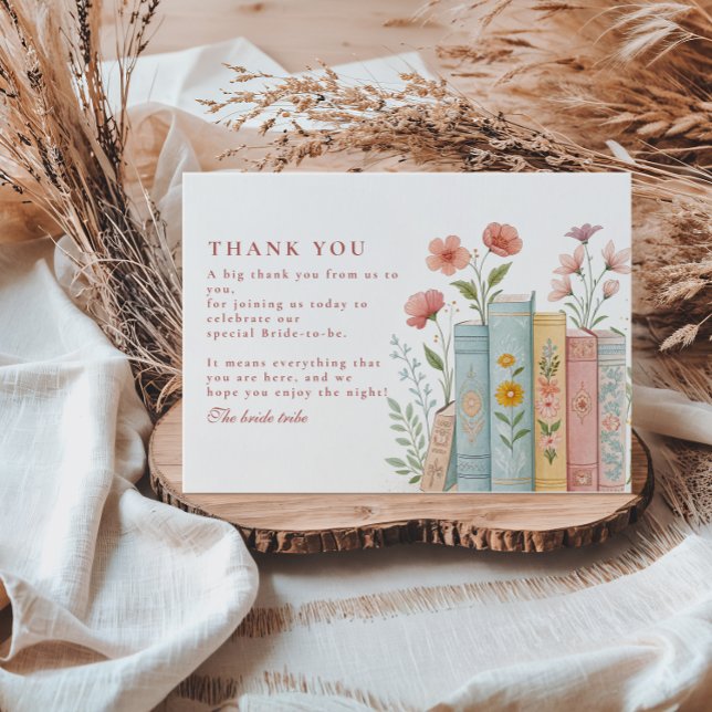 Carte De Remerciements Un nouveau chapitre Pastel Book Garden (Créateur téléchargé)