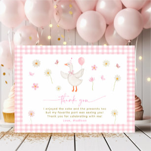 Carte De Remerciements Un oiseau sot printemps rose marguerite Anniversai