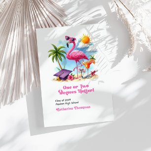 Carte De Remerciements Un ou deux degrés Hotter Flamant rose Graduation