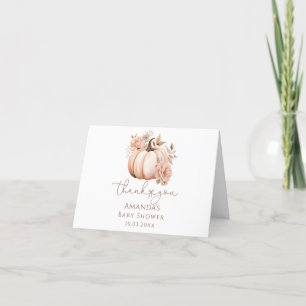 Carte De Remerciements Un petit Baby shower de fille Citrouille