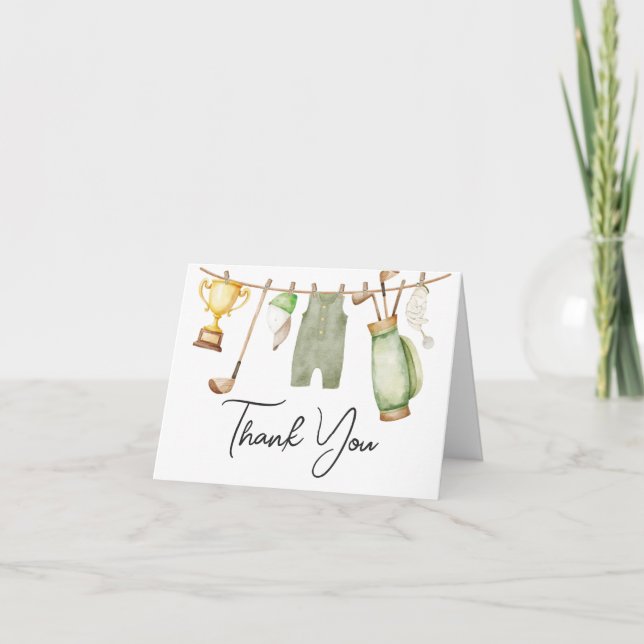 Carte De Remerciements Un Petit Baby shower De Golf De Putter (Devant)
