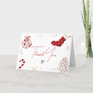 Carte De Remerciements Un petit Baby shower de Noël de joie