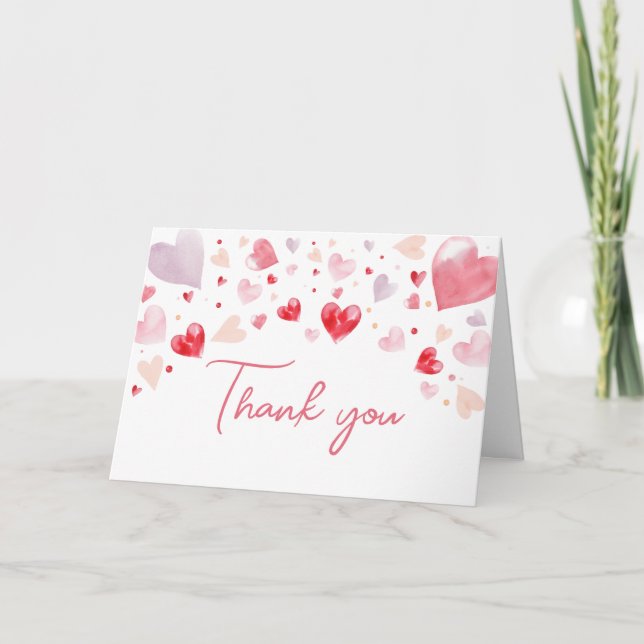 Carte De Remerciements Un petit Baby shower de Saint-Valentin (Devant)