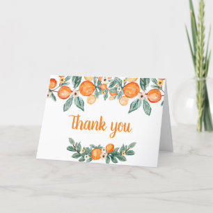 Carte De Remerciements Un Petit Baby shower D'Oranges Botaniques Cutie
