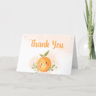 Carte De Remerciements Un Petit Baby shower Orange Citrus Cutie