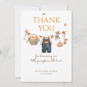 Carte De Remerciements Un petit Baby shower Rustique Boho Automne Un Peu