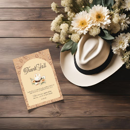 Carte De Remerciements Un petit Baby shower Western Boy Cowboy