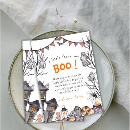 Carte De Remerciements Un petit Boo est presque dû Baby shower fantôme