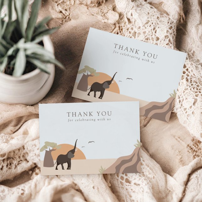 Carte De Remerciements Un petit cacahuète | Boho Safari Jungle (Créateur téléchargé)