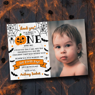 Carte De Remerciements Un petit Citrouille à l'occasion d'un Halloween 1e