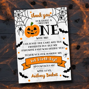 Carte De Remerciements Un petit Citrouille à l'occasion d'un Halloween 1e