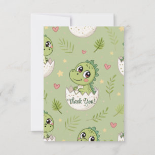Carte De Remerciements Un Petit Dinosaure Mignonne Se Trouve Sur Le Chemi