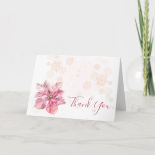 Carte De Remerciements Un petit flacon rose poinsettia photo