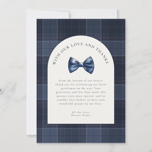Carte De Remerciements Un petit homme est en chemin Baby shower (Devant)