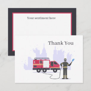 Carte De Remerciements Un pompier cool ajoute un sentiment 