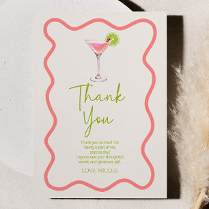 Carte De Remerciements Un Tini Un Peu Plus Ancien Cosmo Rose Martini Anni