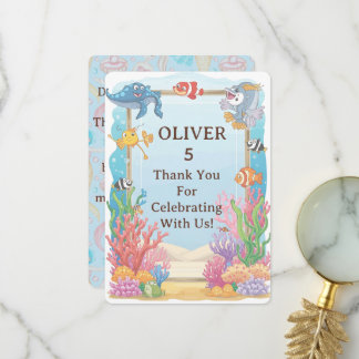 Carte De Remerciements Under the Sea Thank You Card, Oliver Birthday