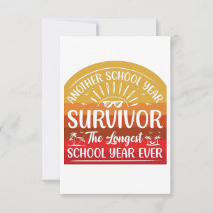 Carte De Remerciements Une autre année scolaire Survivante Funny School