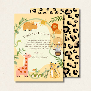 Carte De Remerciements Une aventure sauvage en safari attend la baby show