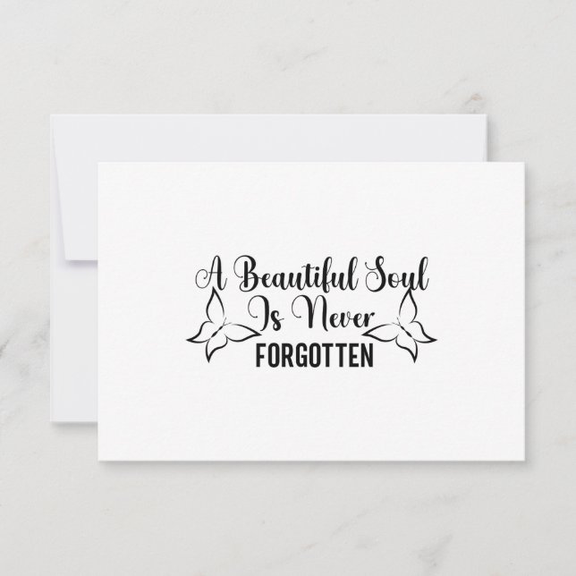 Carte De Remerciements Une belle âme n'est jamais oubliée  (Devant)