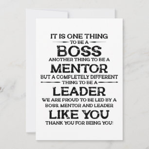 Carte De Remerciements Une chose d'être un patron   mentor   Citation de 