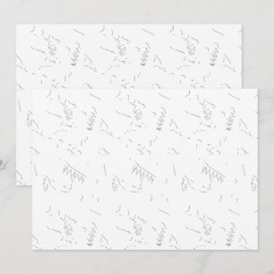 Carte De Remerciements Une esquisse minimaliste d'art en ligne blanche re