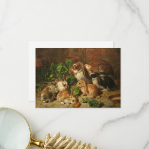 Carte De Remerciements Une famille de lapins par Alfred Richardson Barber