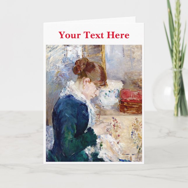 Carte De Remerciements Une femme couchant par Berthe Morisot (Devant)