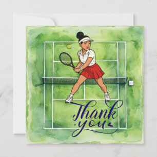 Carte De Remerciements Une joueuse de tennis joue au tennis