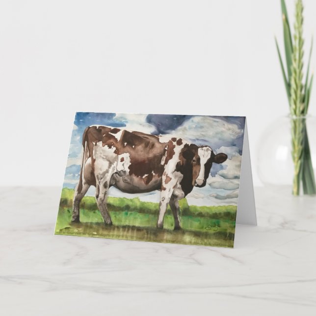 Carte De Remerciements Une journée dans la vie d'une vache (Devant)