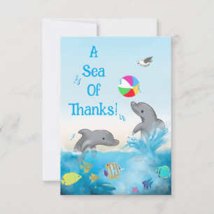 Carte De Remerciements Une Mer de Dauphin de Remerciements Océan
