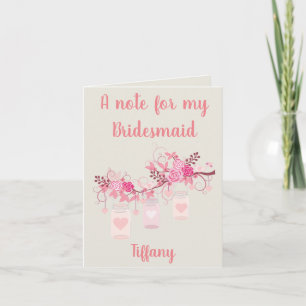 Carte De Remerciements Une note de remerciement pour ma femme d'honneur