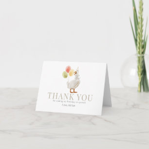 Carte De Remerciements Une oie sotte Anniversaire beige neutre pour le ge