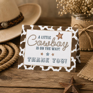 Carte De Remerciements Une petite cow-boy est en route Baby Shower