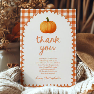 Carte De Remerciements Une petite fête bébé automnale orange fantaisiste