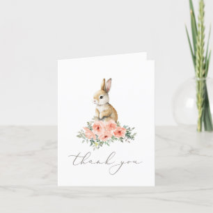 Carte De Remerciements Une Petite Fille Florale Rose Grotte Fête Annivers