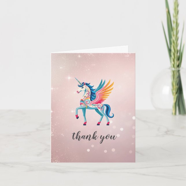 Carte de remerciements Unicorne de torsion (Devant)