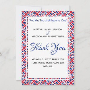 Carte De Remerciements UNION JACK Photo personnalisée Mariage Grande-Bret