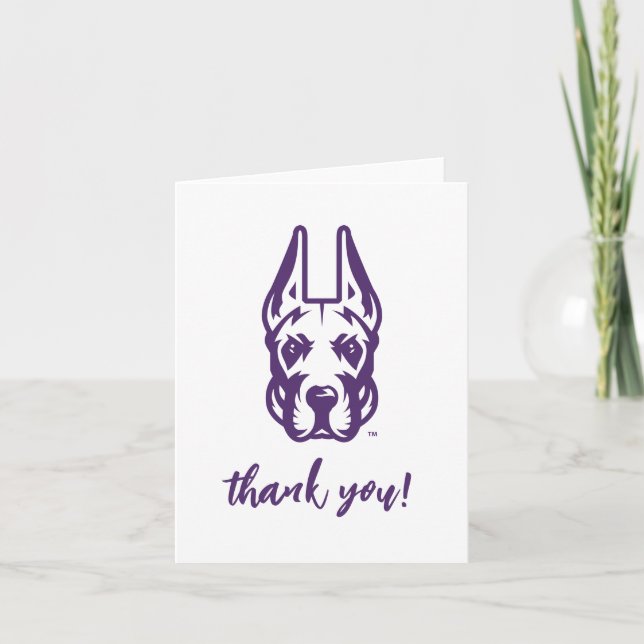 Carte De Remerciements Université d'Albany Chef de la mascotte Great Dane (Devant)