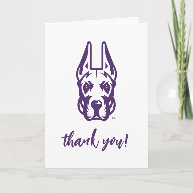 Carte De Remerciements Université d'Albany Chef de la mascotte Great Dane (Devant)