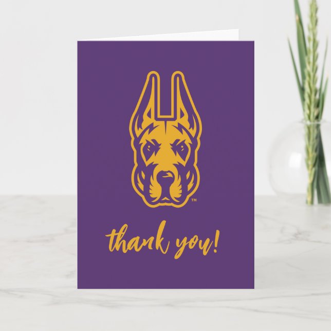 Carte De Remerciements Université d'Albany Chef de la mascotte Great Dane (Devant)