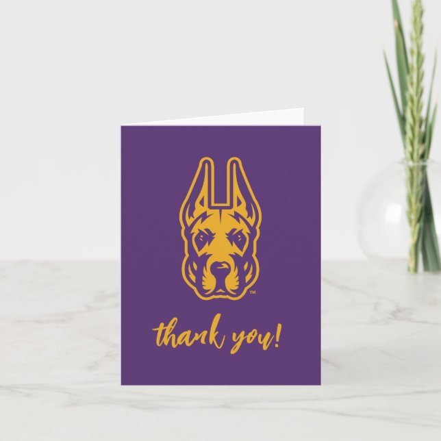 Carte De Remerciements Université d'Albany Chef de la mascotte Great Dane (Devant)