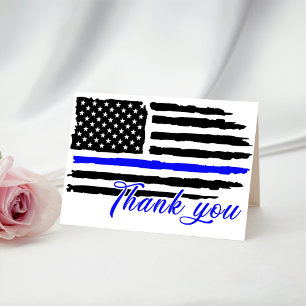 Carte De Remerciements USA Aquarelle Drapeau américain Militaire Patrioti