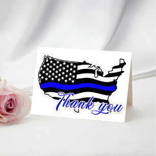 Carte De Remerciements USA Aquarelle Drapeau américain Militaire Patrioti