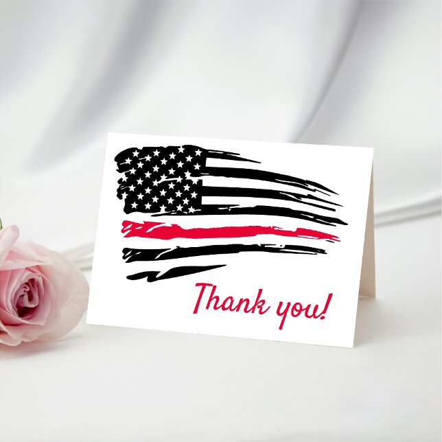 Carte De Remerciements USA Aquarelle Drapeau américain Militaire Patrioti (Créateur téléchargé)