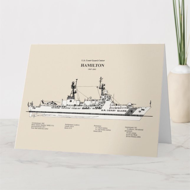 Carte De Remerciements USCG Cutter Hamilton whec-715 - SBD (Devant)
