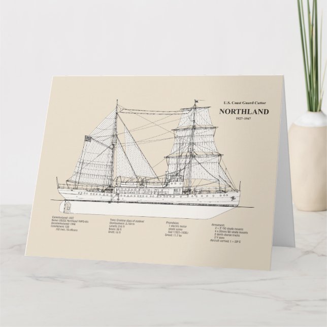 Carte De Remerciements USCG Cutter Northland wpg-49 - SBD (Devant)